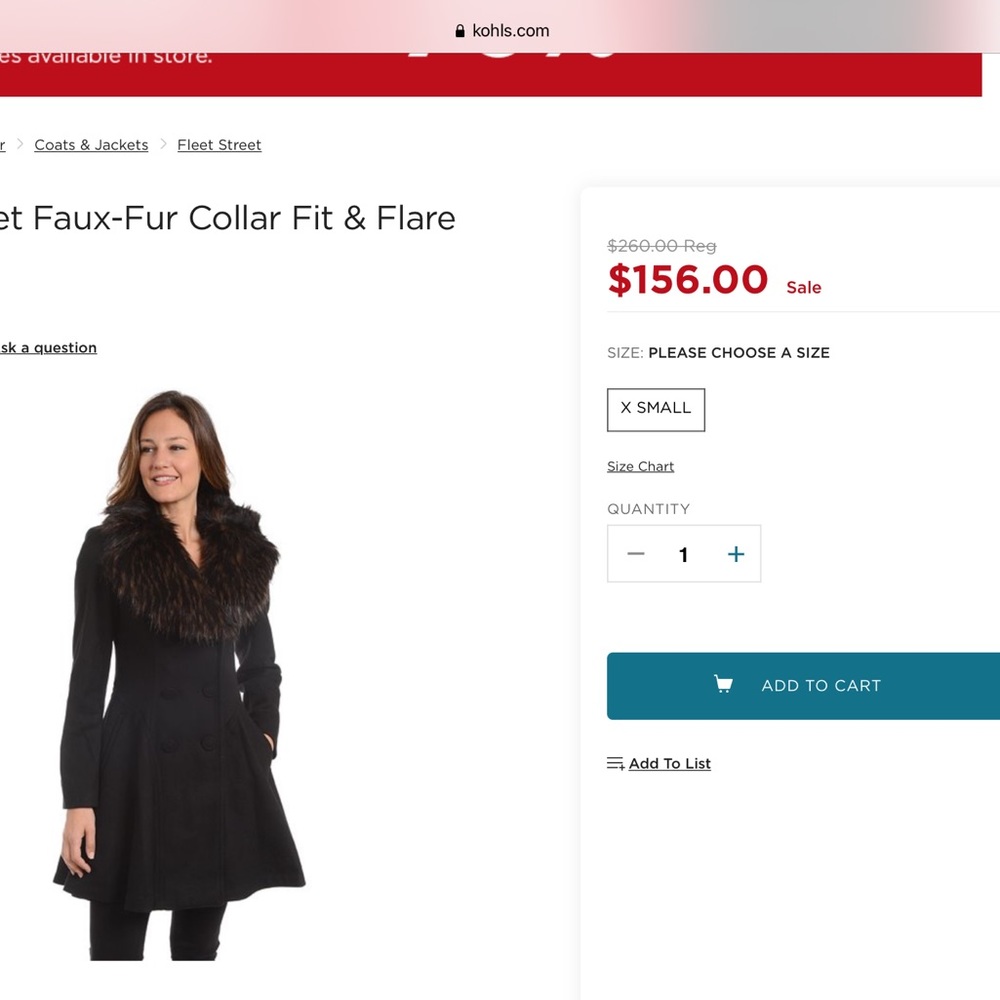 Glamorous fitted wool coat fur collar - Picture 7 of 7